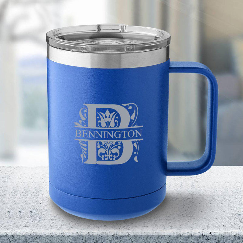 Personalized 15 oz Royal Blue Travel Tumbler
