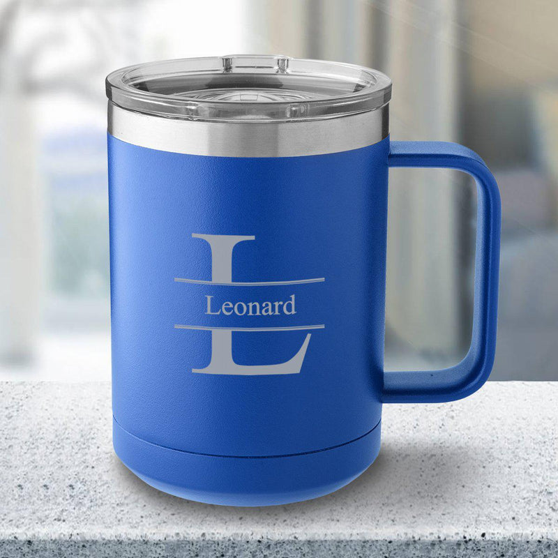 Personalized 15 oz Royal Blue Travel Tumbler