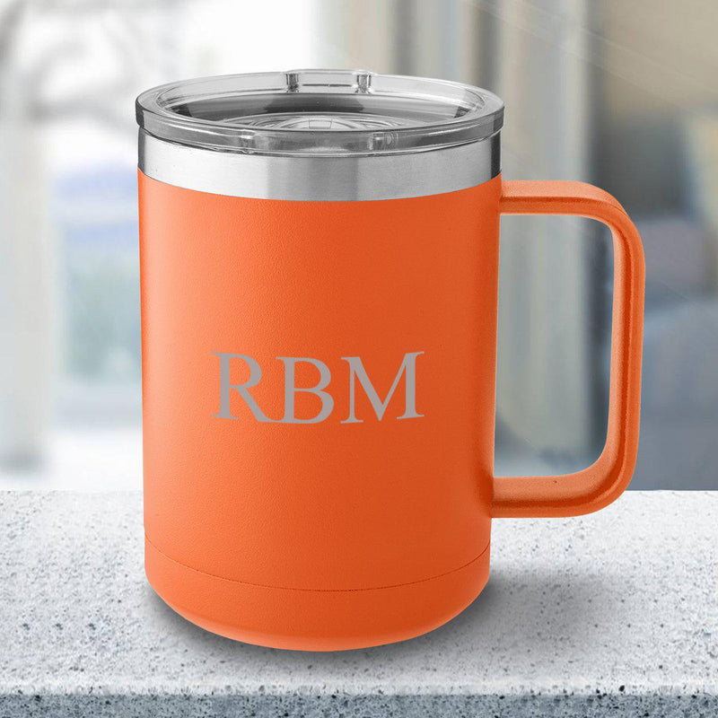 Personalized 15 oz Orange Travel Tumbler