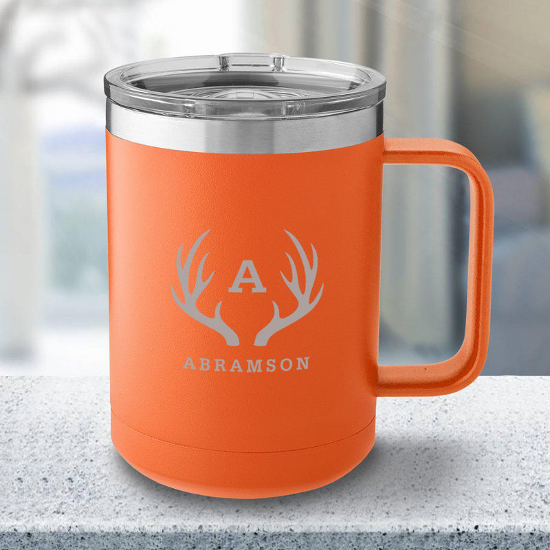 Personalized 15 oz Orange Travel Tumbler