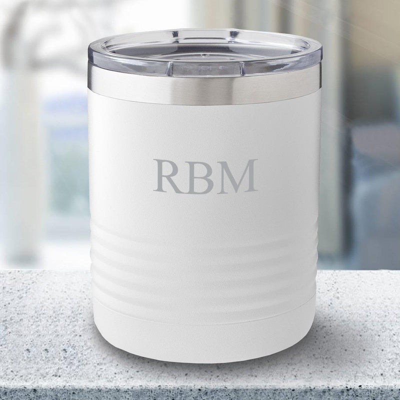 Personalized 10 oz White Travel Tumbler