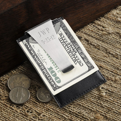 Personalized Wallet - Money Clip - Leather - Groomsmen Gifts-