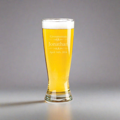 Personalized Beer Glasses - Pilsner - Glass - Groomsmen - 20 oz.-Modern-