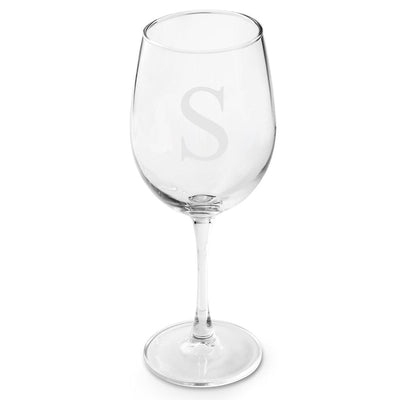 Personalized White Wine Glass-Barware-JDS-SingleInitial-