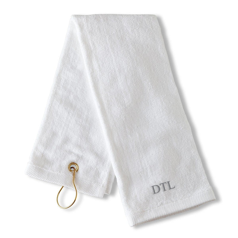 Personalized Golf Towel - Embroidered Golf Towel for Men-White-
