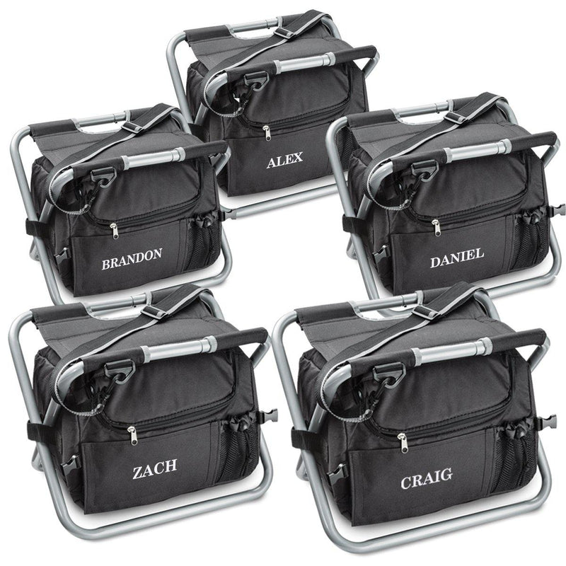 Personalized Set of 5 Groomsmen Cooler Chairs