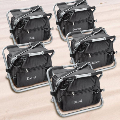 Personalized Set of 5 Groomsmen Cooler Chairs