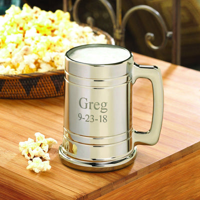 Personalized Beer Mugs - Metallic Beer Mug-2Lines-