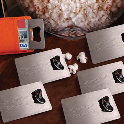 Personalized Bottle Openers - Set of 5 - Stainless Steel - Groomsmen Gifts-