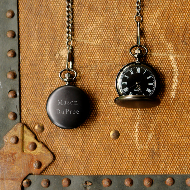 Engraved Groomsmen Pocket Watch-Executive Gifts-JDS-Midnight-