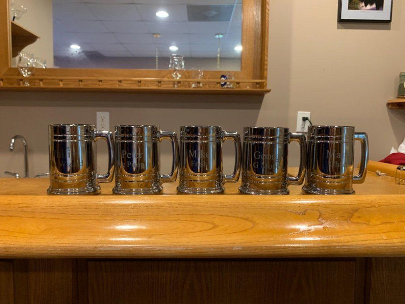 Groomsmen Gunmetal Beer Mugs - Set of 5