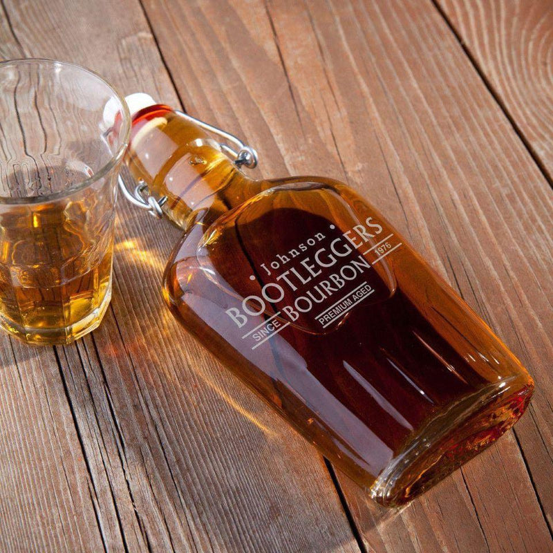 Personalized Vintage Glass Flask - 4 Designs