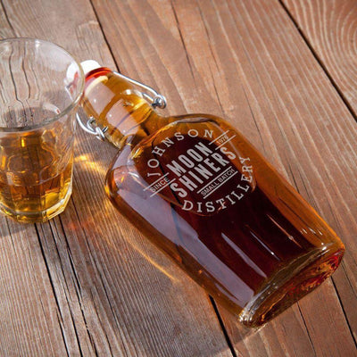 Personalized Vintage Glass Flask - 4 Designs
