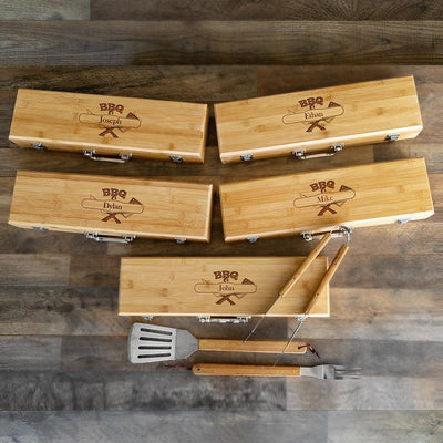 Groomsmen Ultimate Grill Set of 5 Bamboo Grill Sets