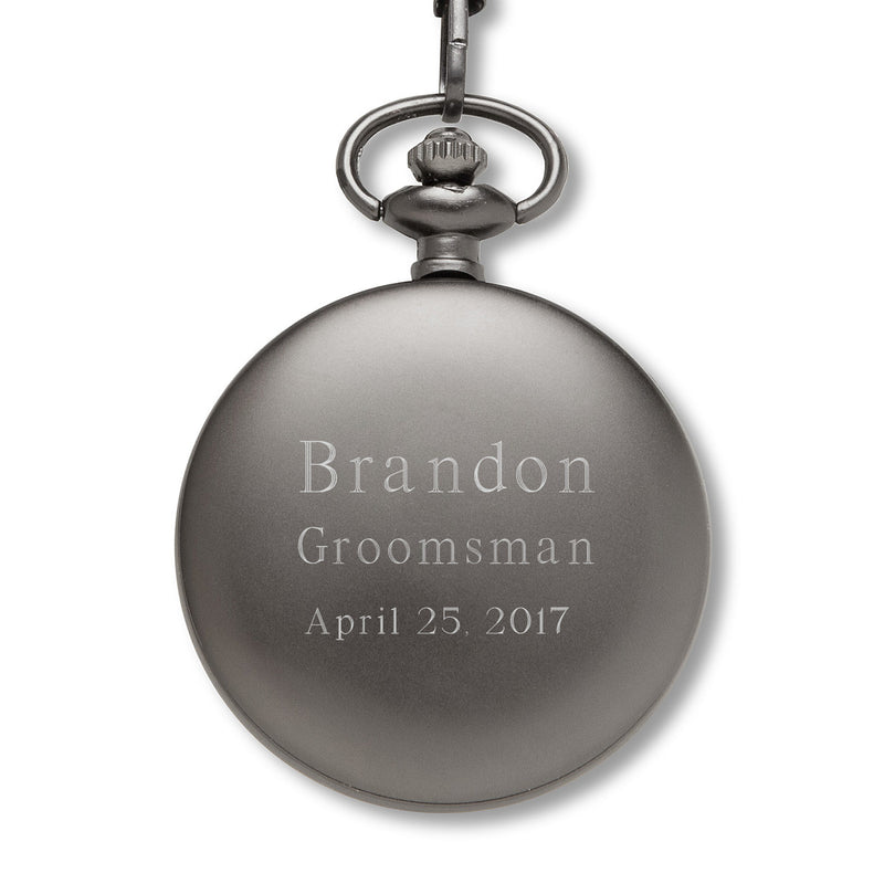 Personalized Pocket Watch - Gears - Gunmetal - Groomsmen Gifts-