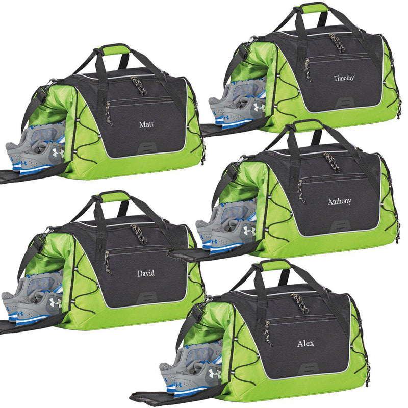 Personalized Sports Weekender Duffel Bag - Set of 5-Green-