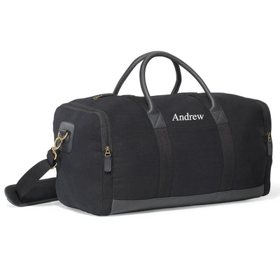 Personalized Groomsmen Heavy Canvas Duffel Bag-Travel Gifts-JDS-Black-