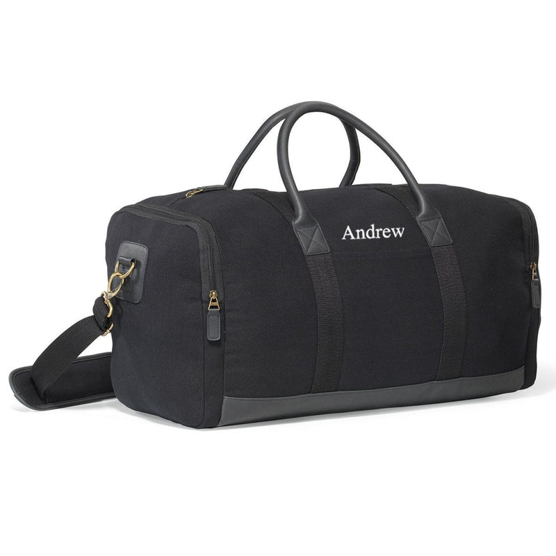 Personalized Groomsmen Heavy Canvas Duffel Bag-Travel Gifts-JDS-Black-