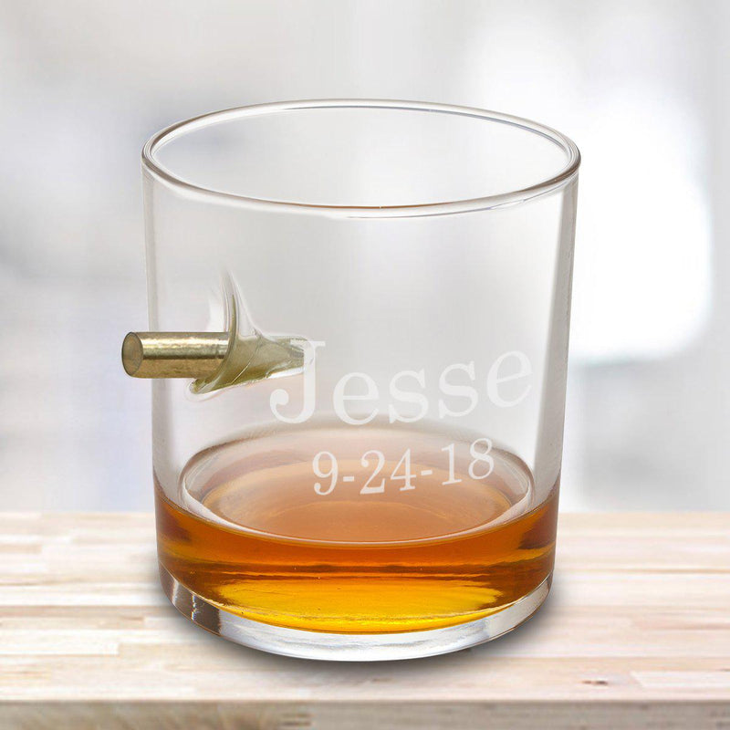 Personalized Bullet Lowball Whiskey Glass