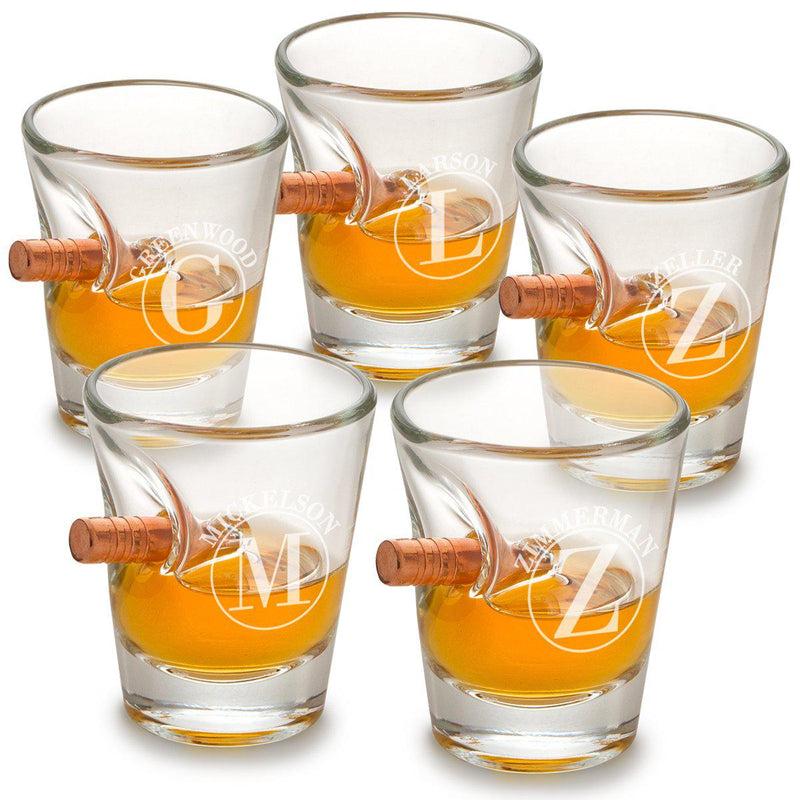 Set of 5 Personalized Bullet Wedding Shot Glasses