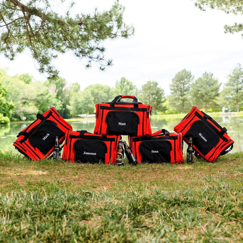 Groomsmen Gift Set of 5 Personalized Cooler Duffel Bags