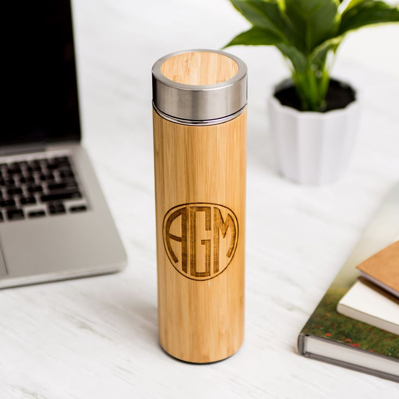 Personalized Insulated Bamboo Water Bottles