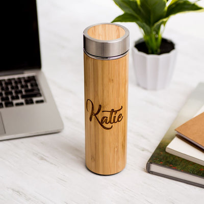 Personalized Insulated Bamboo Water Bottles