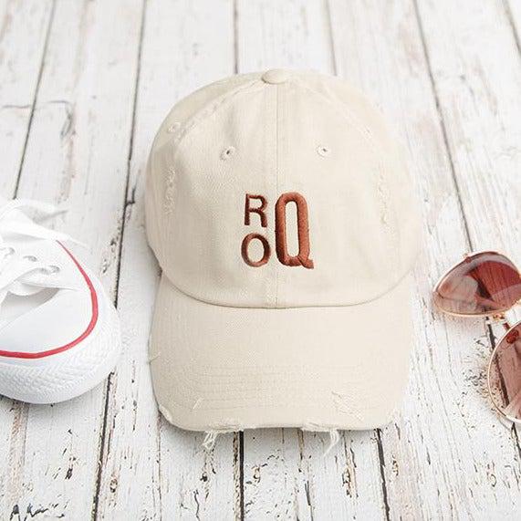Monogrammed Distressed Caps