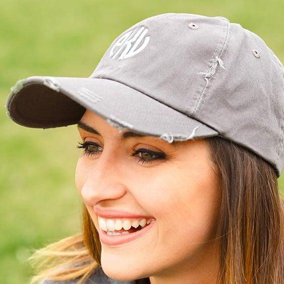 Monogrammed Distressed Caps