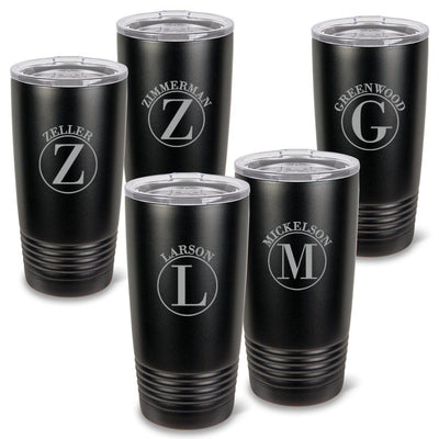 Personalized Matte Black 20 oz. Húsavík Tumblers - Set of 5-Barware-JDS-Circle-
