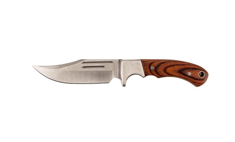 Personalized Saw Mountain Groomsmen Wood Handle Fixed Blade Knife
