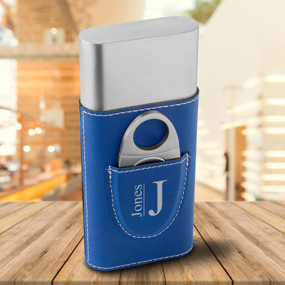 Personalized Cigar Holder - Blue