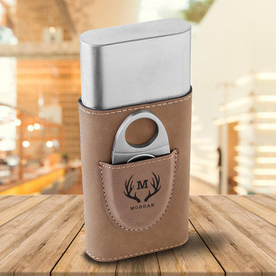 Personalized Cigar Holder - Tan