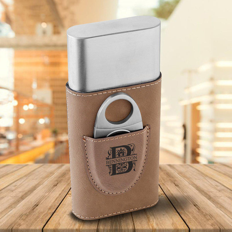 Personalized Cigar Holder - Tan