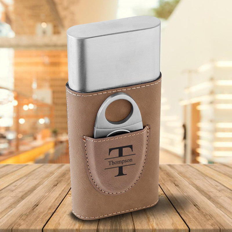 Personalized Cigar Holder - Tan