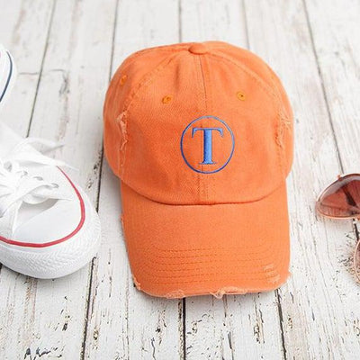 Monogrammed Distressed Caps