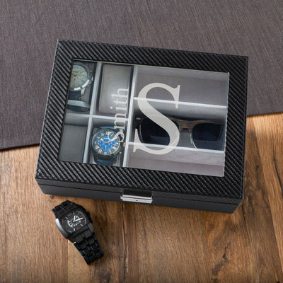 Personalized Watch Box - Sunglasses Box - Watch display Case - Groomsmen-Modern-