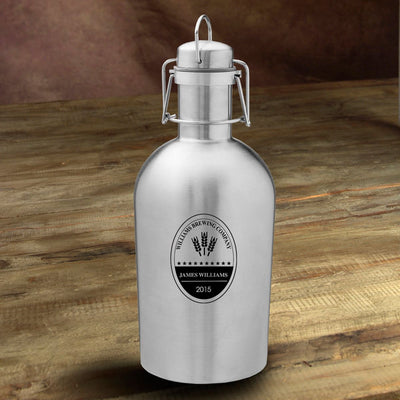 Personalized Growler - Beer - Stainless Steel - Groomsmen - 64 oz.-BrewingCo.-