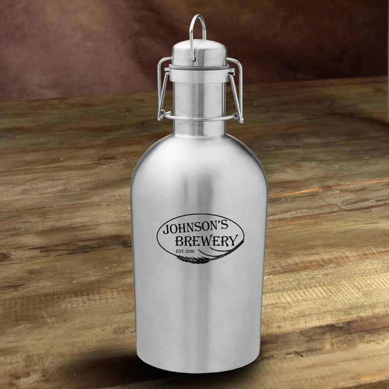 Personalized Growler - Beer - Stainless Steel - Groomsmen - 64 oz.-Weizen-