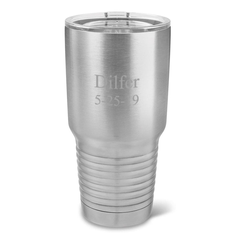 Personalized Húsavík 30 oz. Stainless Silver Double Wall Insulated Tumbler - Insulated Tumbler for Groomsmen - All-2Lines-