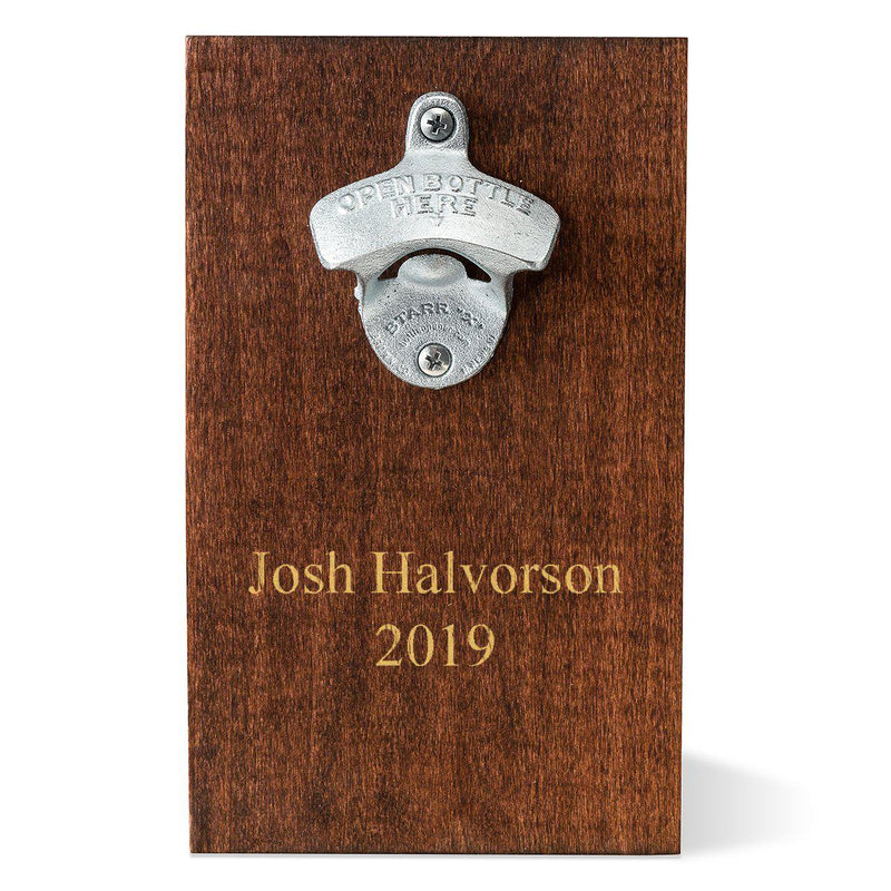 Personalized Wood Plank Wall Bottle Opener-2Lines-
