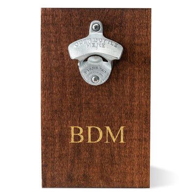 Personalized Wood Plank Wall Bottle Opener-3Initials-