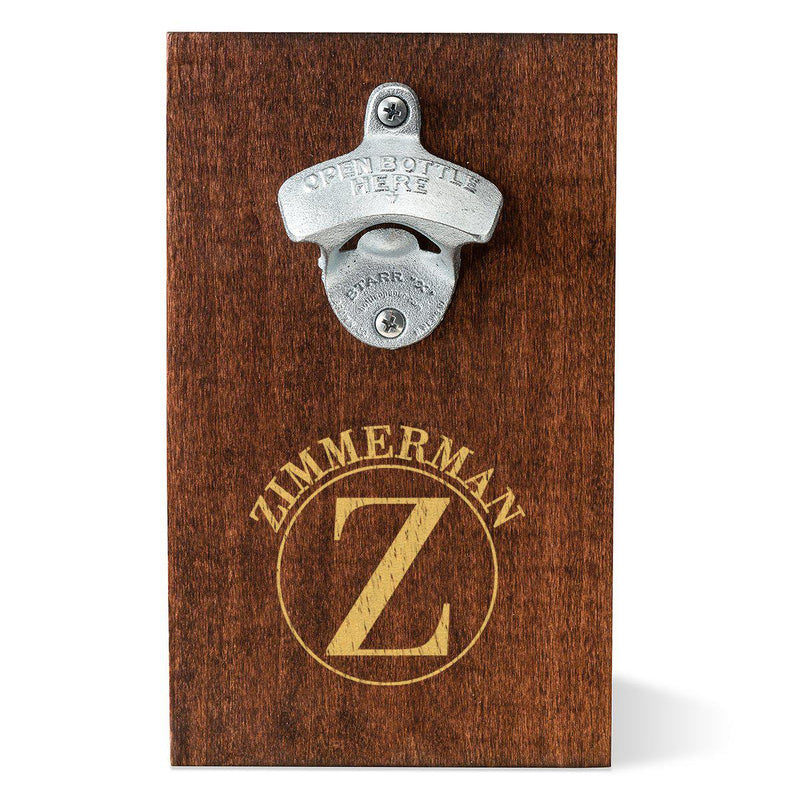 Personalized Wood Plank Wall Bottle Opener-Circle-