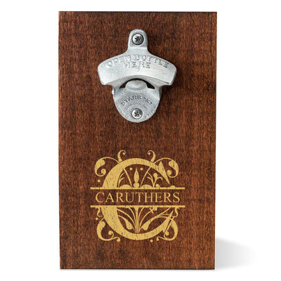 Personalized Wood Plank Wall Bottle Opener-Filigree-