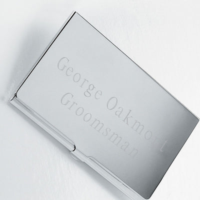 Personalized Business Card Holder - Silver Plated - Groomsmen Gifts-