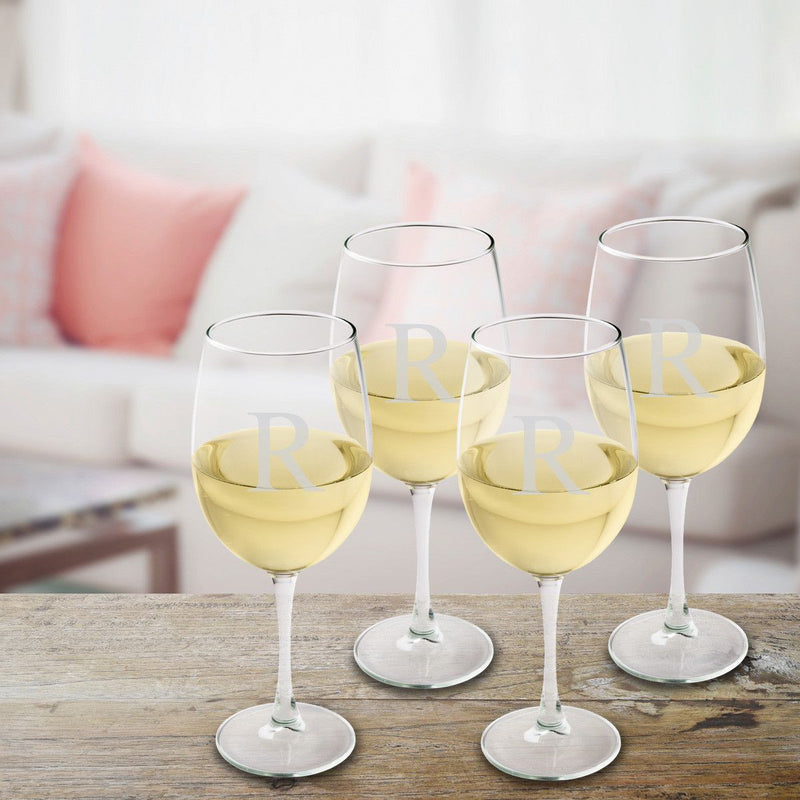Personalized White Wine Glass - Set of 4 Glasses-
