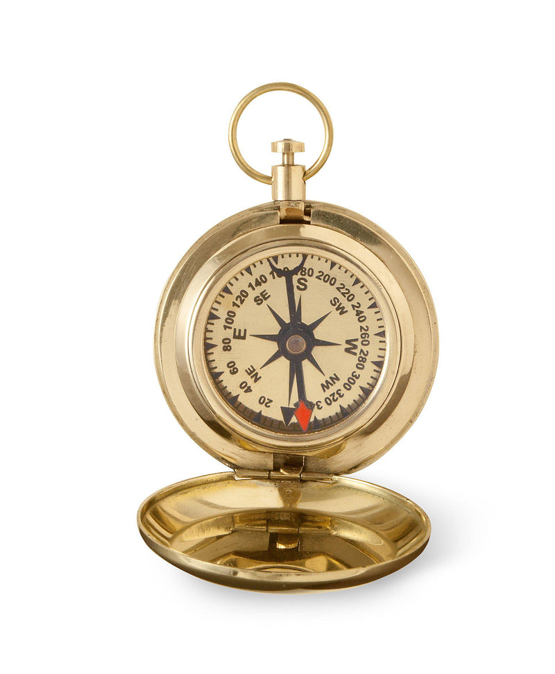 Personalized High Polish Gold Keepsake Compass with Wooden Box-Outdoors-JDS-