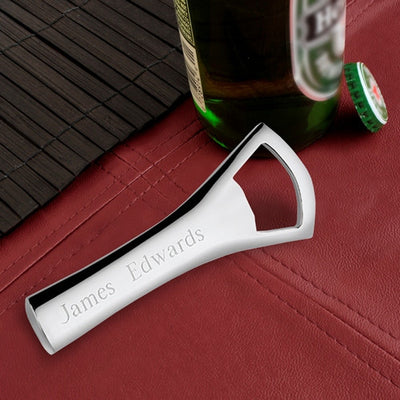 Personalized Bottle Opener - Silver Plated - Groomsman Gift-Default-