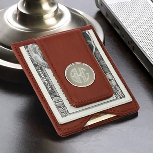 Personalized Wallets - Money Clip - Brown Leather - Groomsmen-Default-Brown-Leather