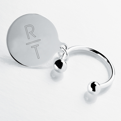 Monogram Silver Keychain-1+-Silver-